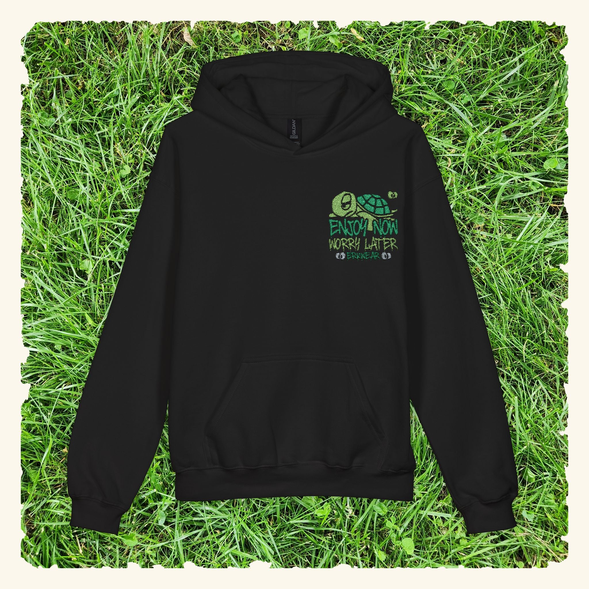 Enjoy Now - Worry Later Evergreen - Junior Trailblazer Hoodie - Black