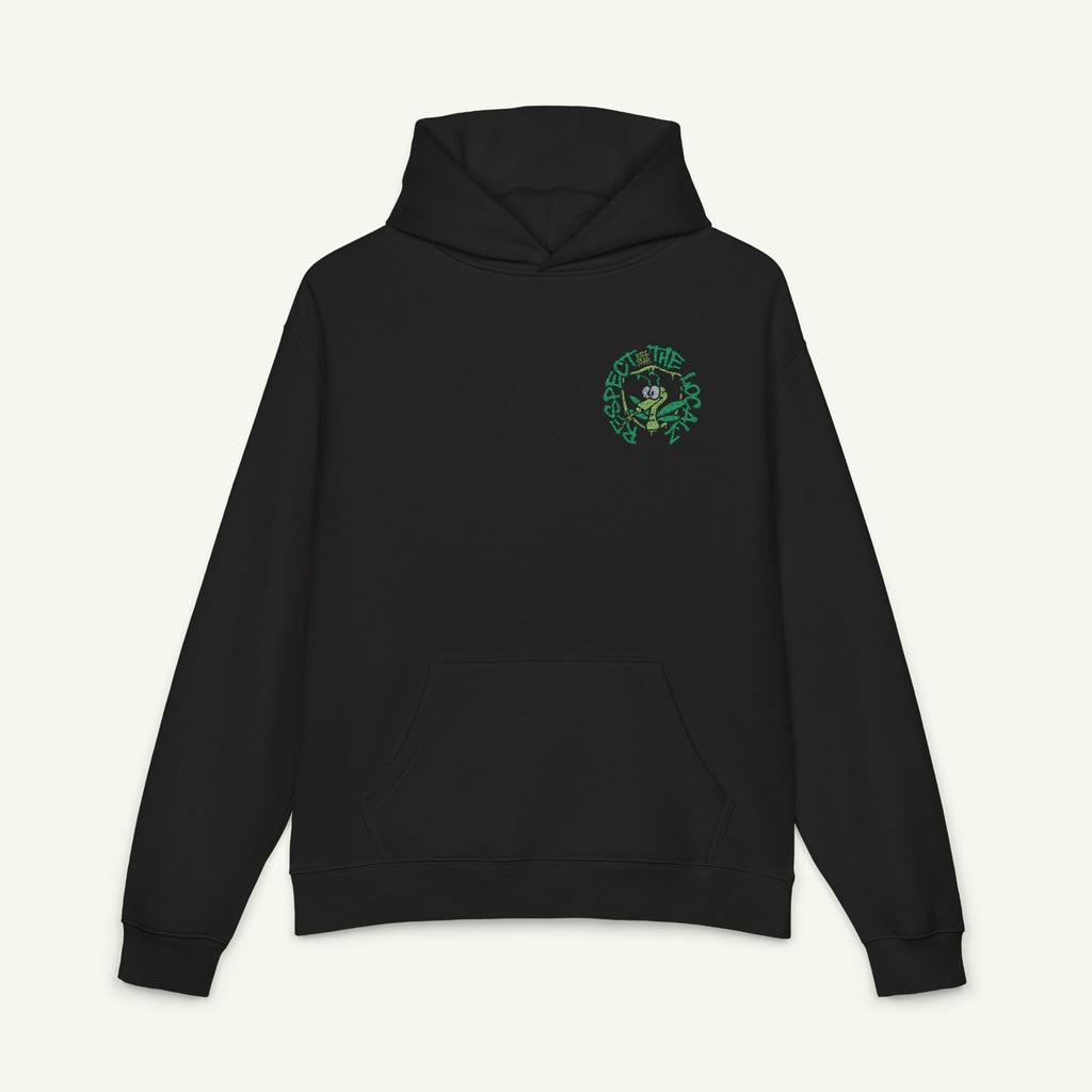 Respect The Localz - Embroidered - Campfire Hoodie - Evergreen/Black