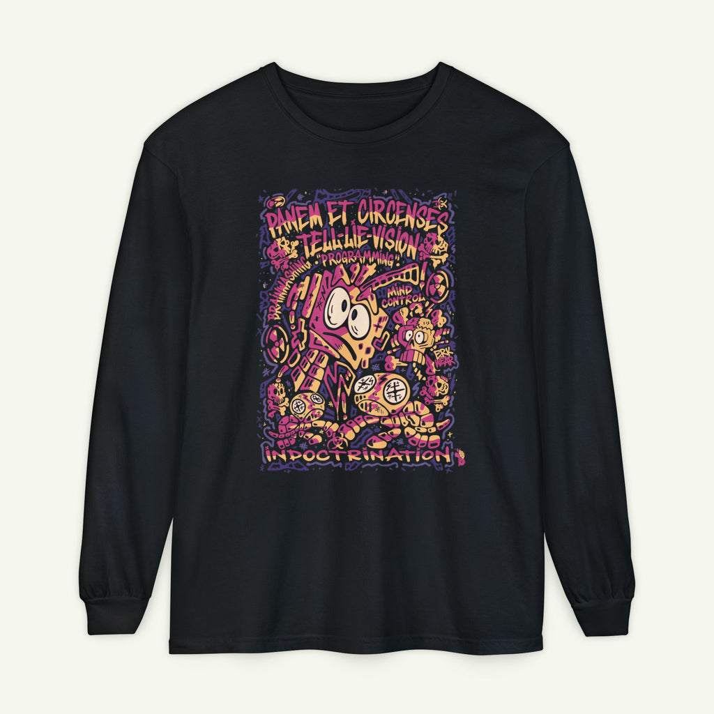 Bread & Circus - Crimson - Long Sleeve Graphic T-Shirt - Black