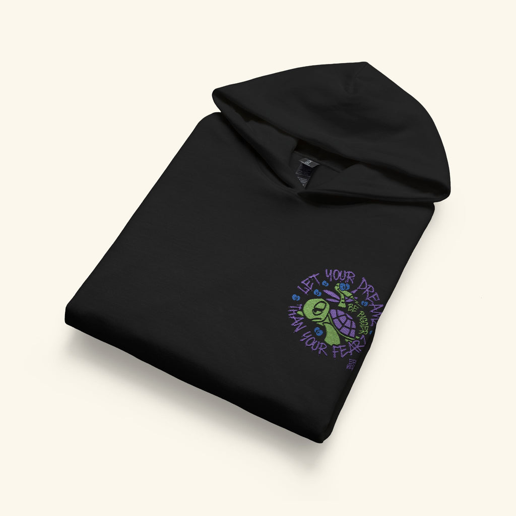 Let Your Dreamz Be Bigger Than Your Fearz Turtleberry - Junior Trailblazer Hoodie - Black