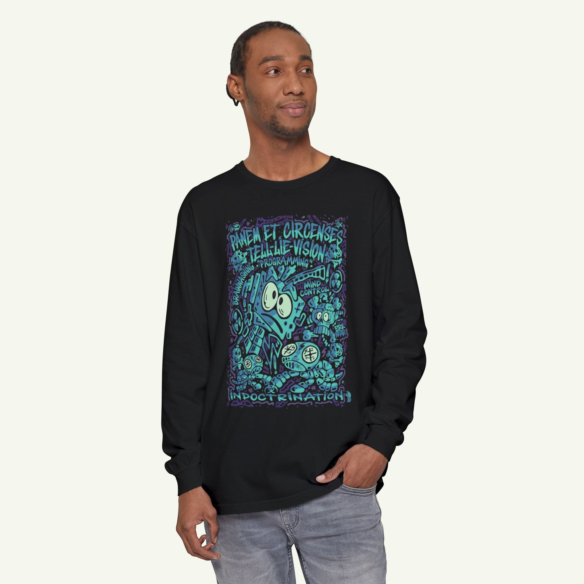 Bread & Circus - Ocean - Long Sleeve Graphic T-Shirt - Black