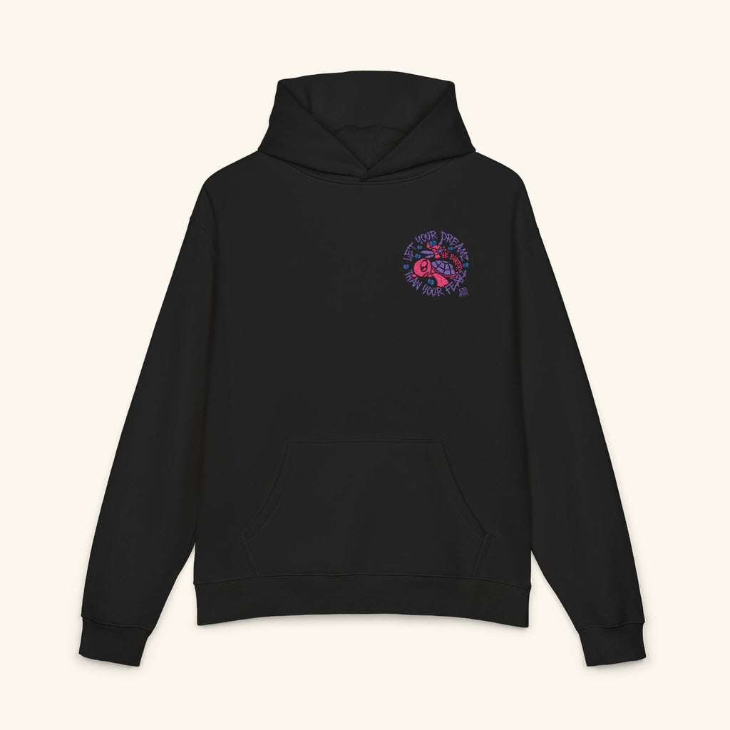 Let Your Dreamz Be Bigger Than Your Fearz Wildberry - Campfire Hoodie - Black