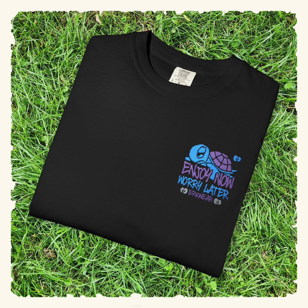 Enjoy Now - Worry Later Blurpleberry - Classic T-shirt - Black