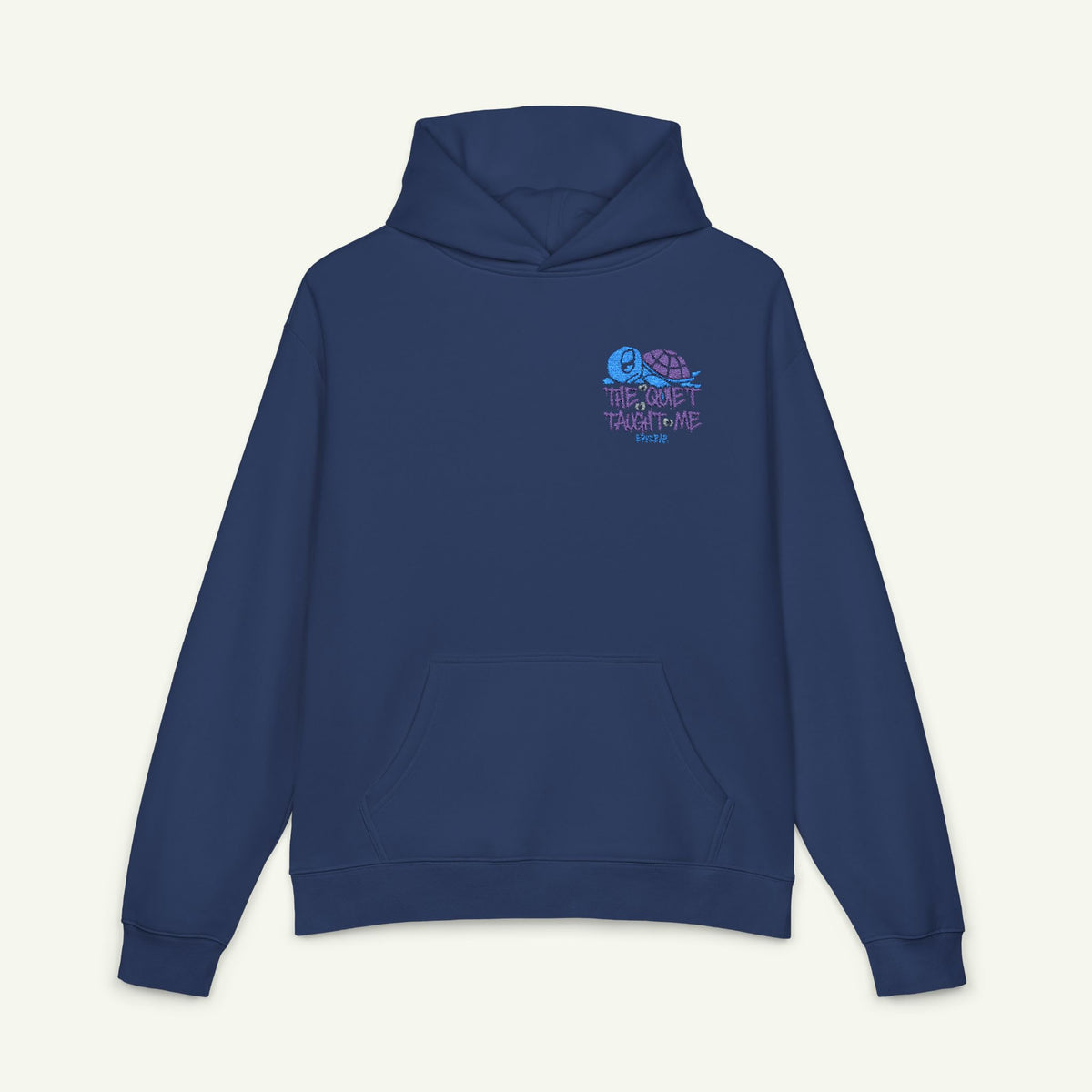 The Quiet Taught Me - Embroidered - Campfire Hoodie - Blurpleberry/Cobalt