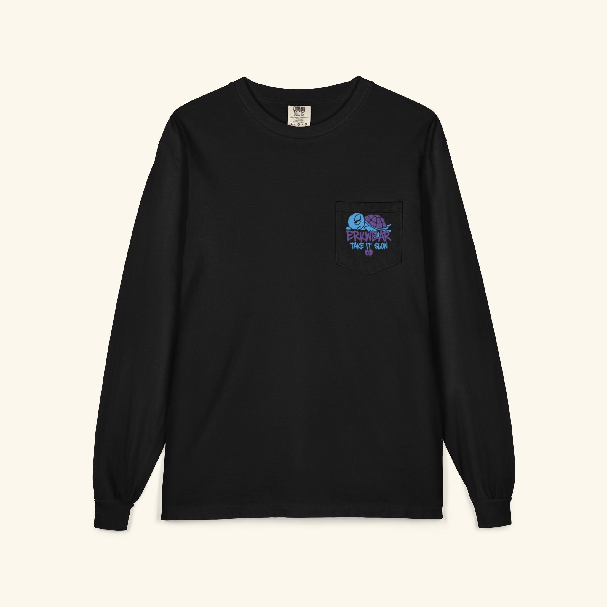 Take It Slow - Blurpleberry - Long Sleeve Pocket Tee