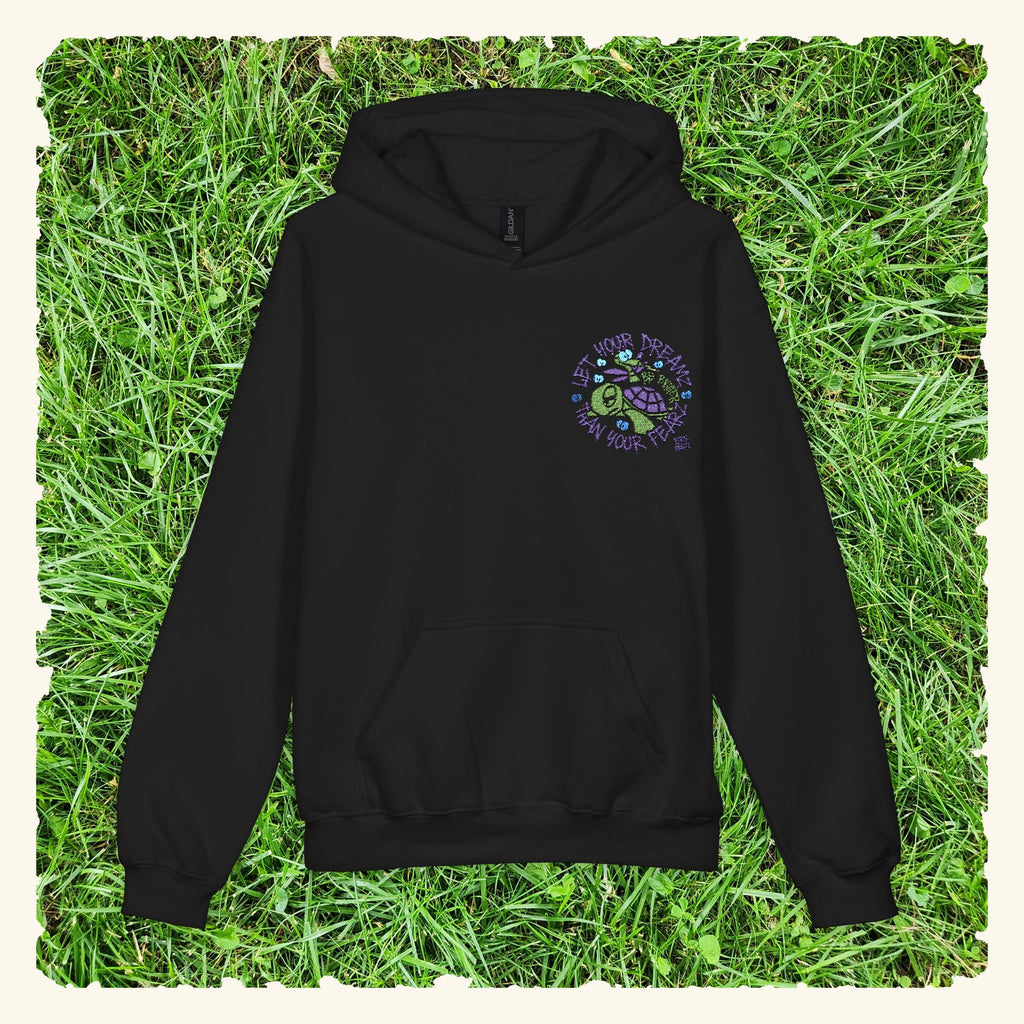 Let Your Dreamz Be Bigger Than Your Fearz Turtleberry - Junior Trailblazer Hoodie - Black