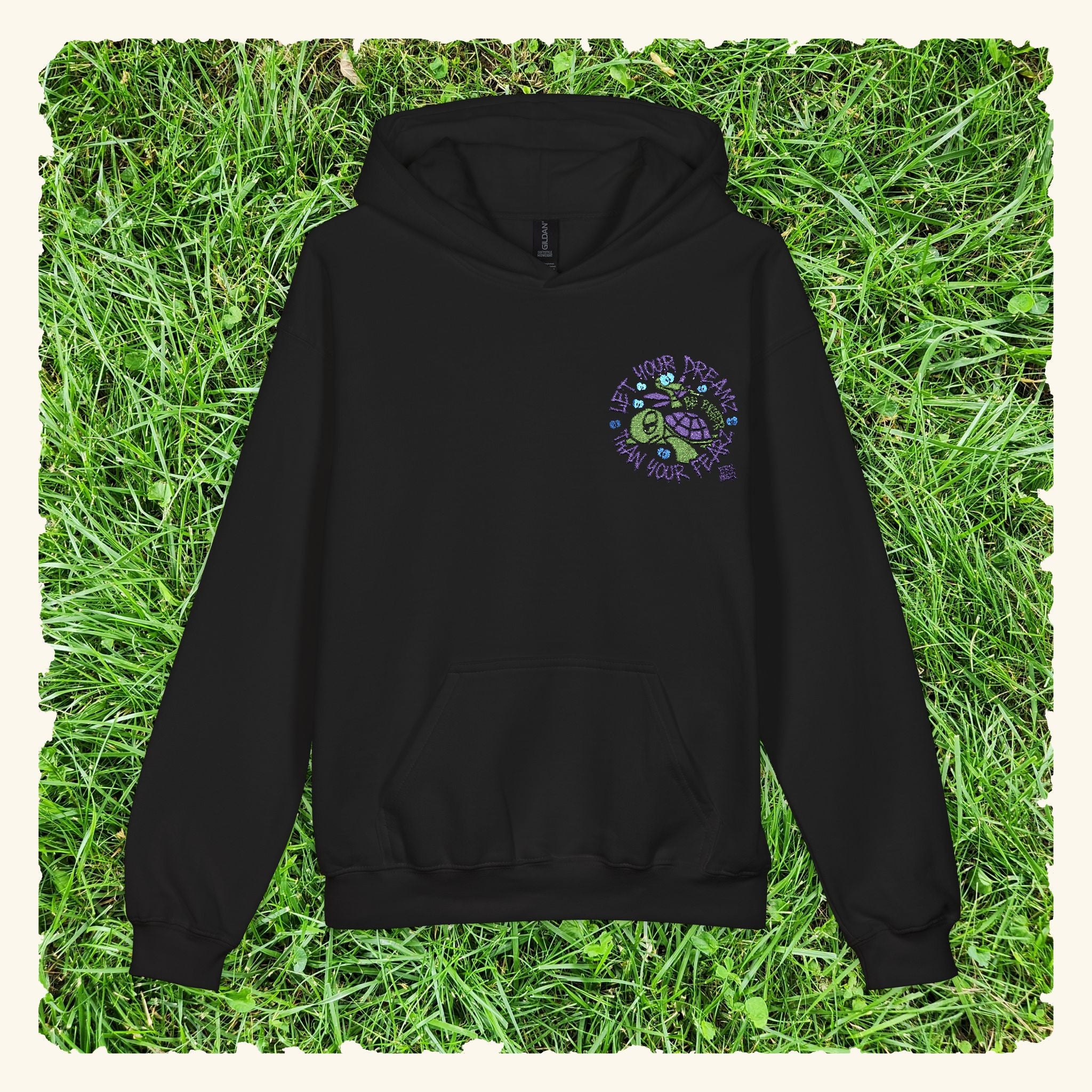 Let Your Dreamz Be Bigger Than Your Fearz Turtleberry - Junior Trailblazer Hoodie - Black