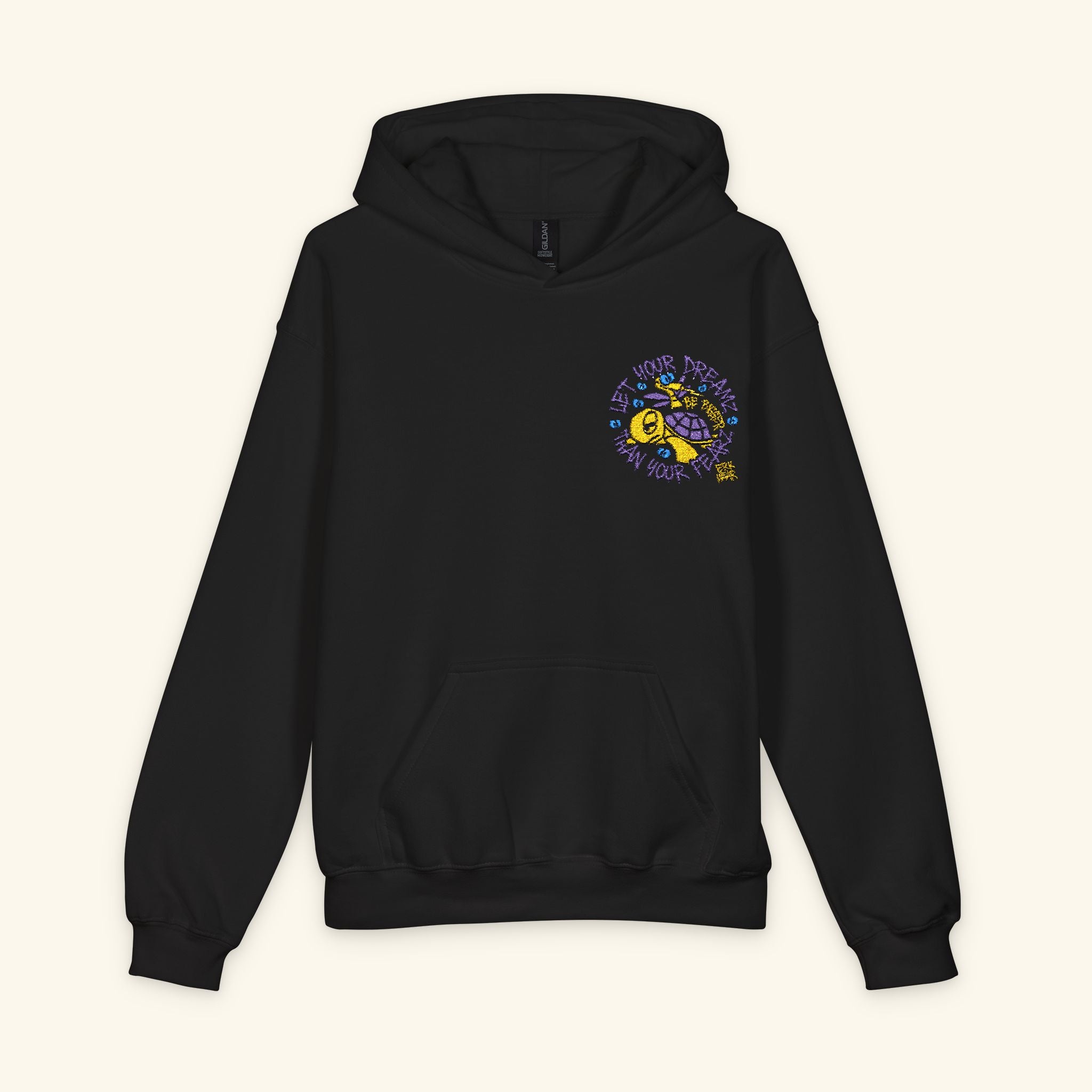 Let Your Dreamz Be Bigger Than Your Fearz Slowglow - Junior Trailblazer Hoodie - Black