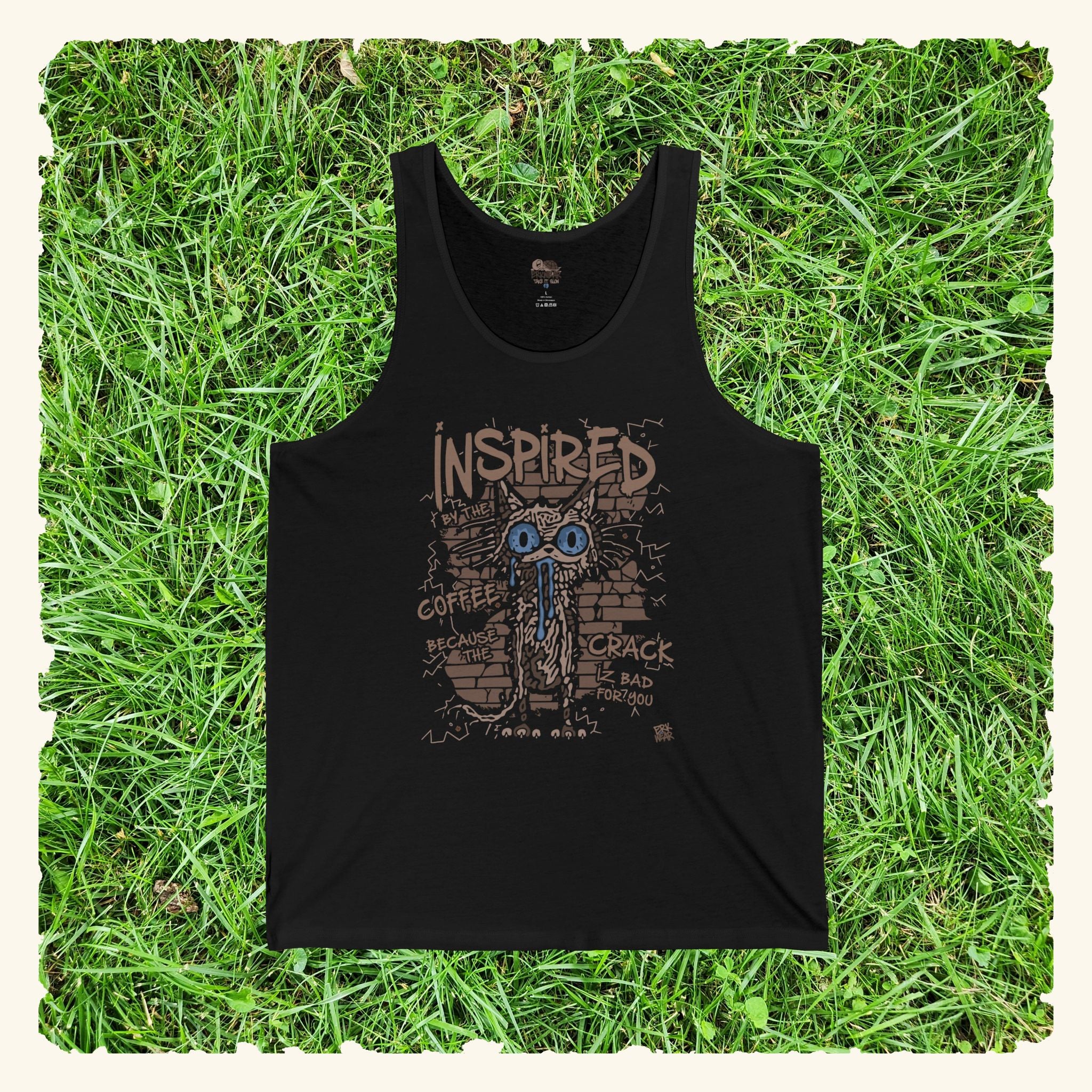 Inspired By The Coffee - Graphic Tank Top - Black