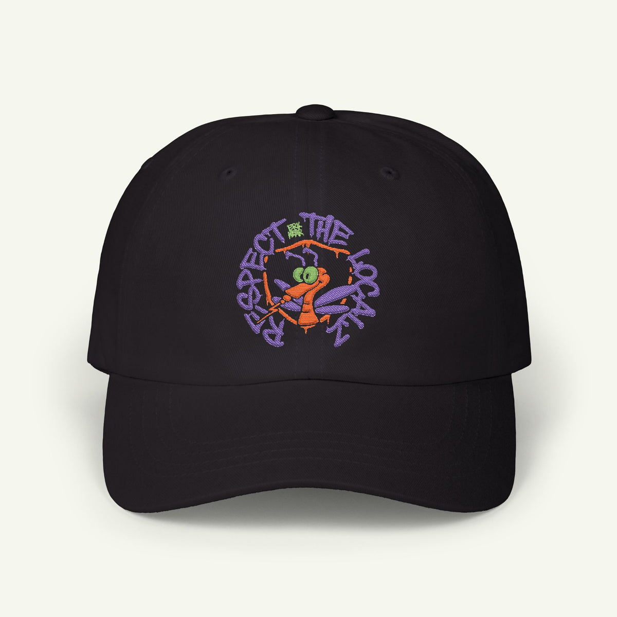 Respect The Localz - Embroidered - Classic Dad Hat - Pumpkinbog/Black