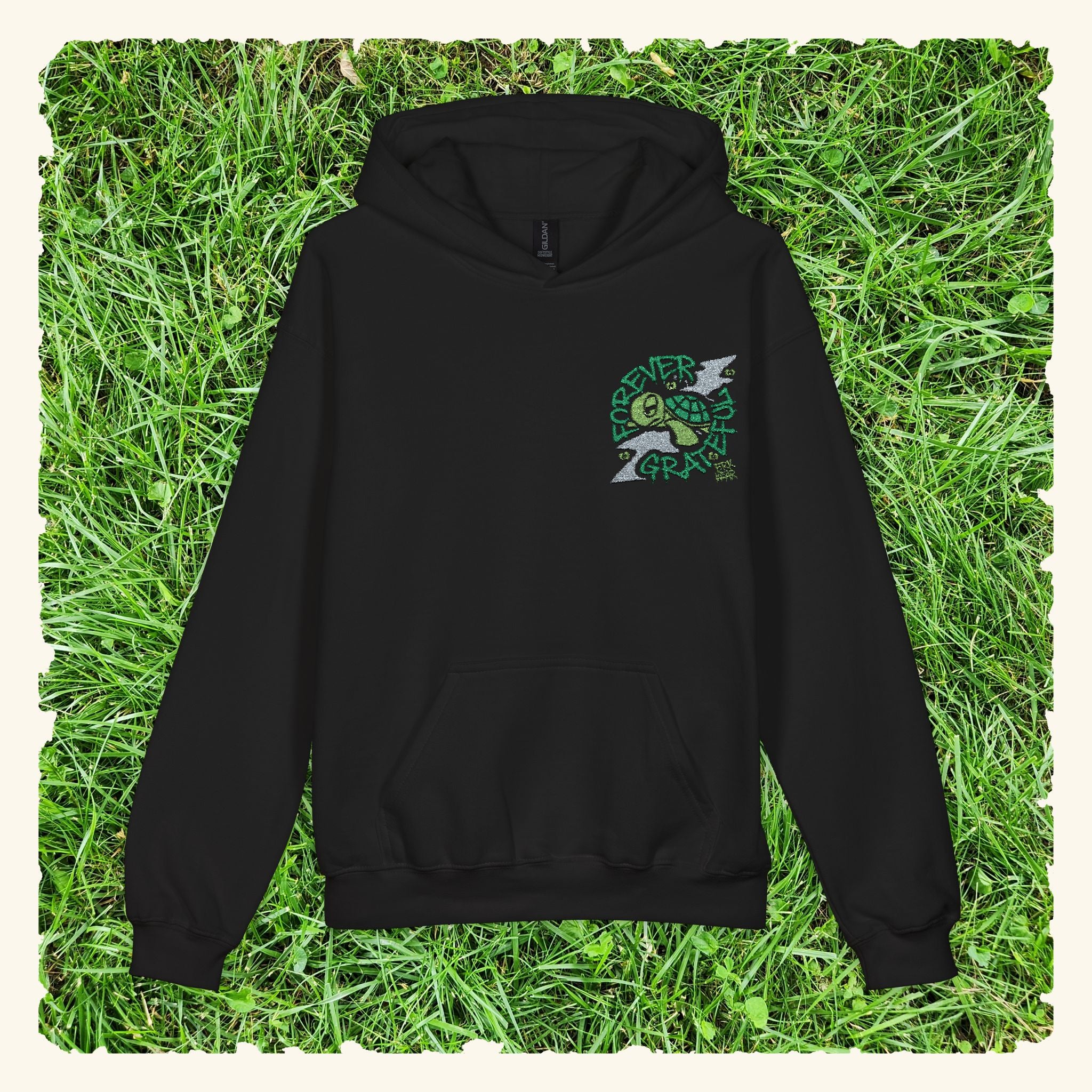 Forever Grateful Evergreen - Junior Trailblazer Hoodie - Black