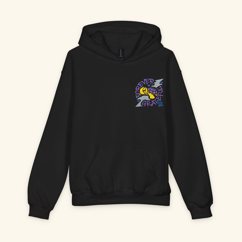 Forever Grateful Slowglow - Junior Trailblazer Hoodie - Black