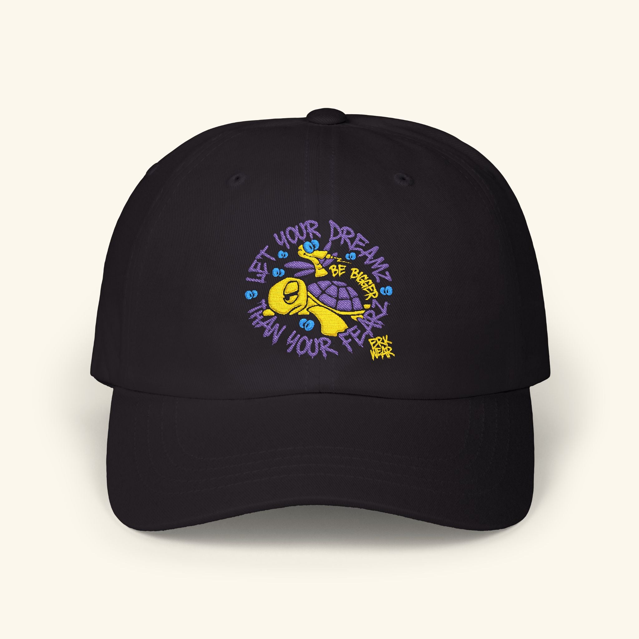 Let Your Dreamz Be Bigger Than Your Fearz Slowglow - Classic Dad Hat - Black