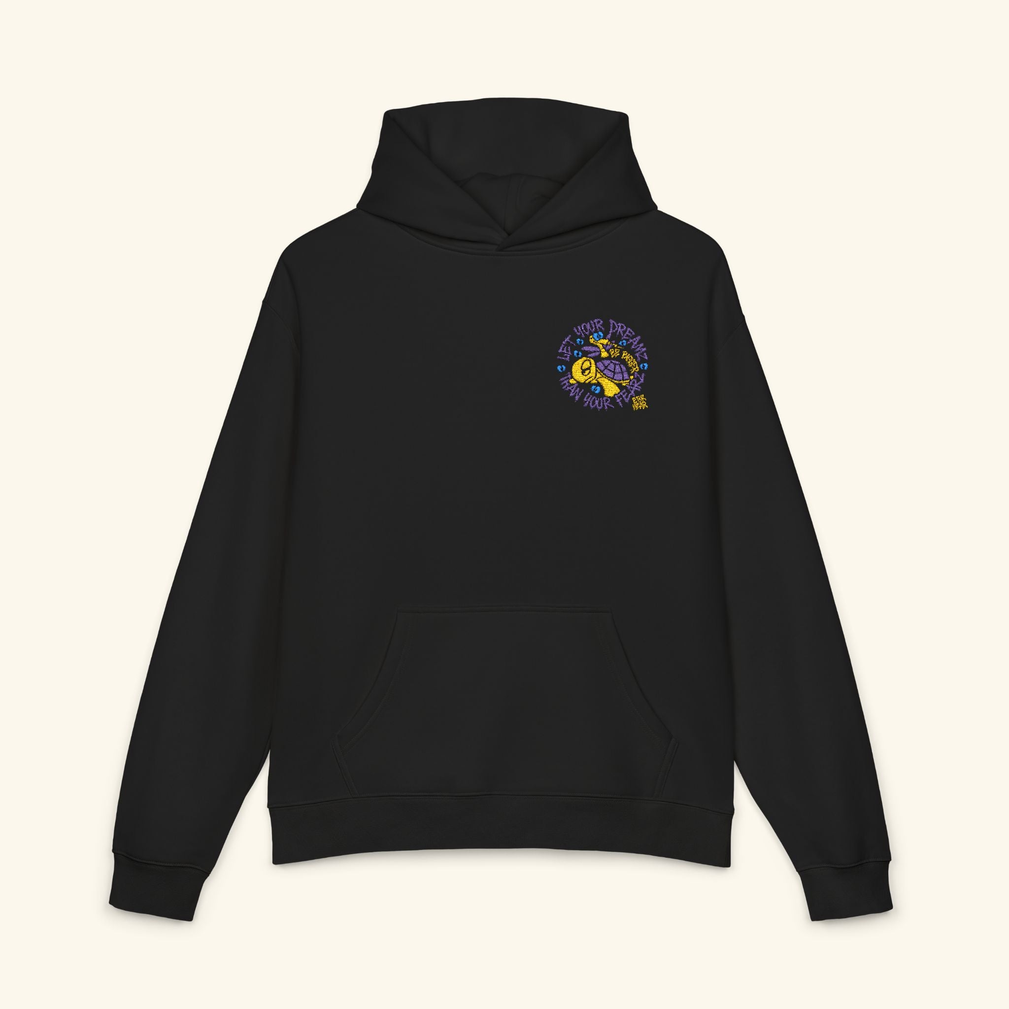 Let Your Dreamz Be Bigger Than Your Fearz Slowglow - Campfire Hoodie - Black