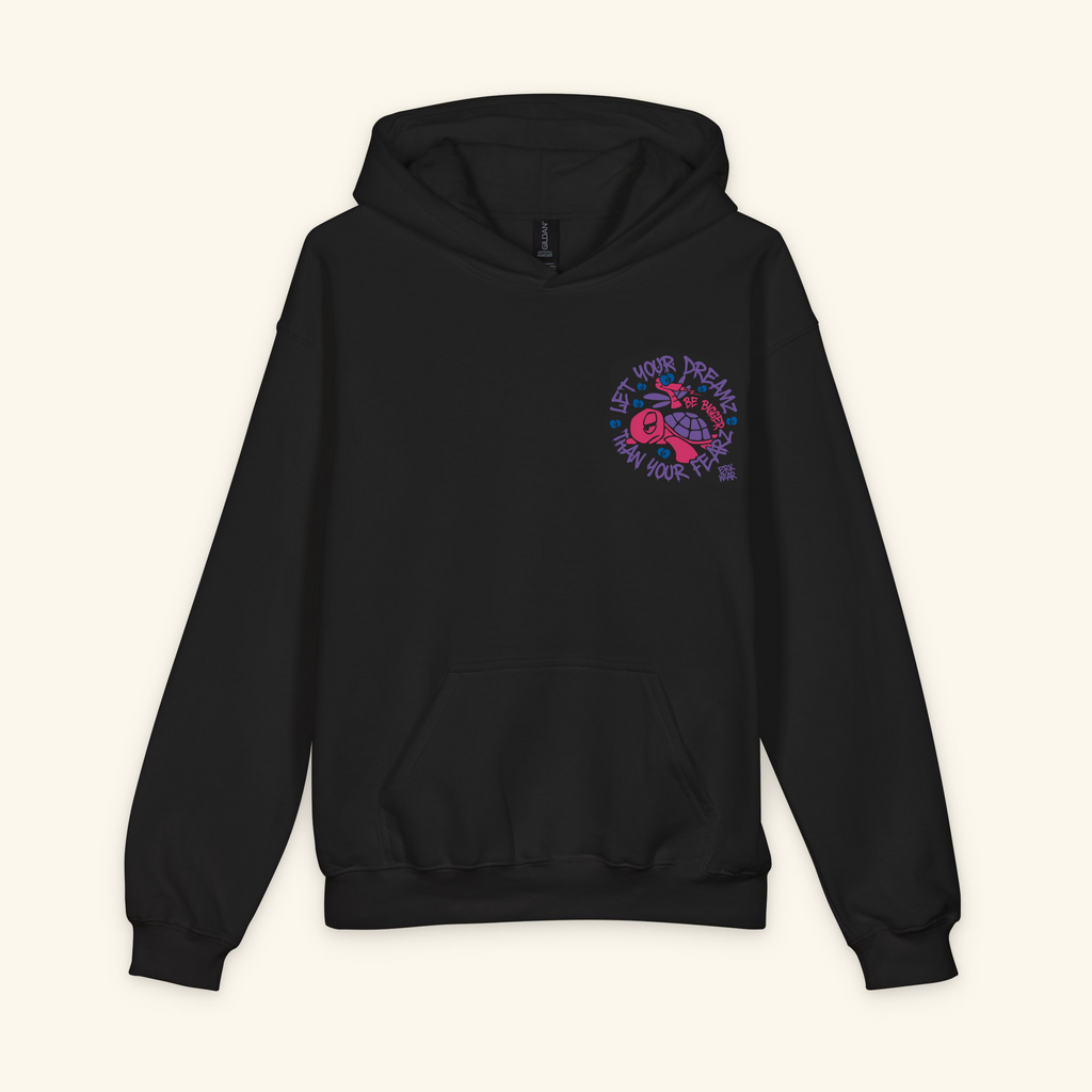 Let Your Dreamz Be Bigger Than Your Fearz Wildberry - Junior Trailblazer Hoodie - Black