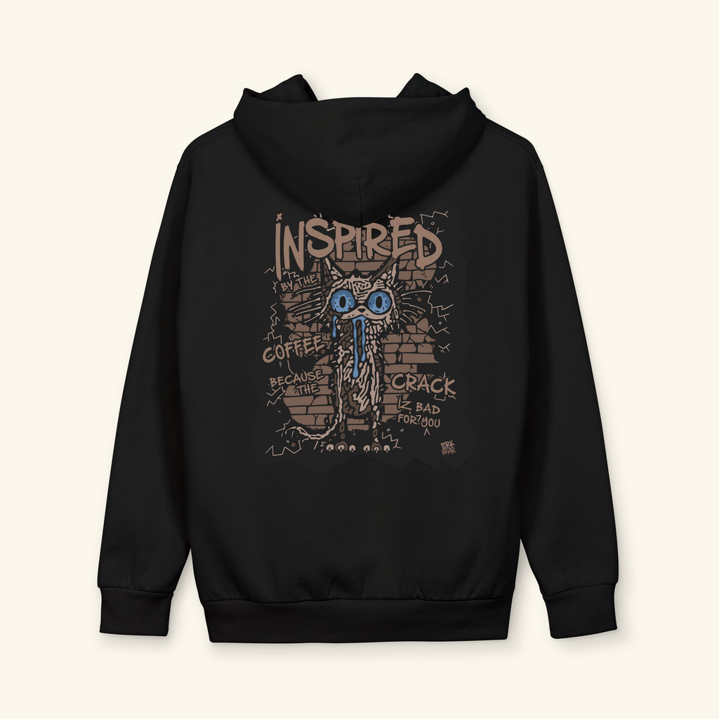 Inspired By The Coffee - Graphic Hoodie - Black