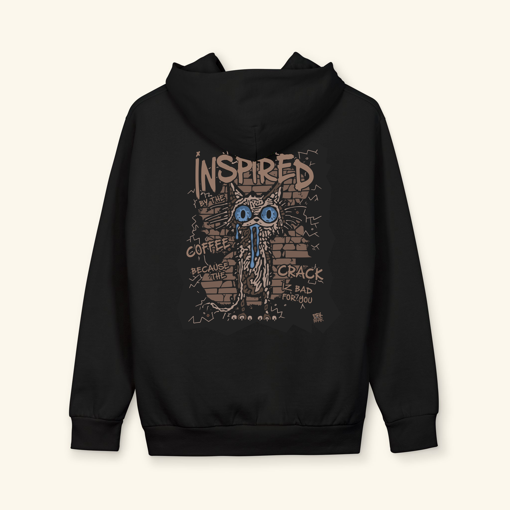 Inspired By The Coffee - Graphic Hoodie - Black