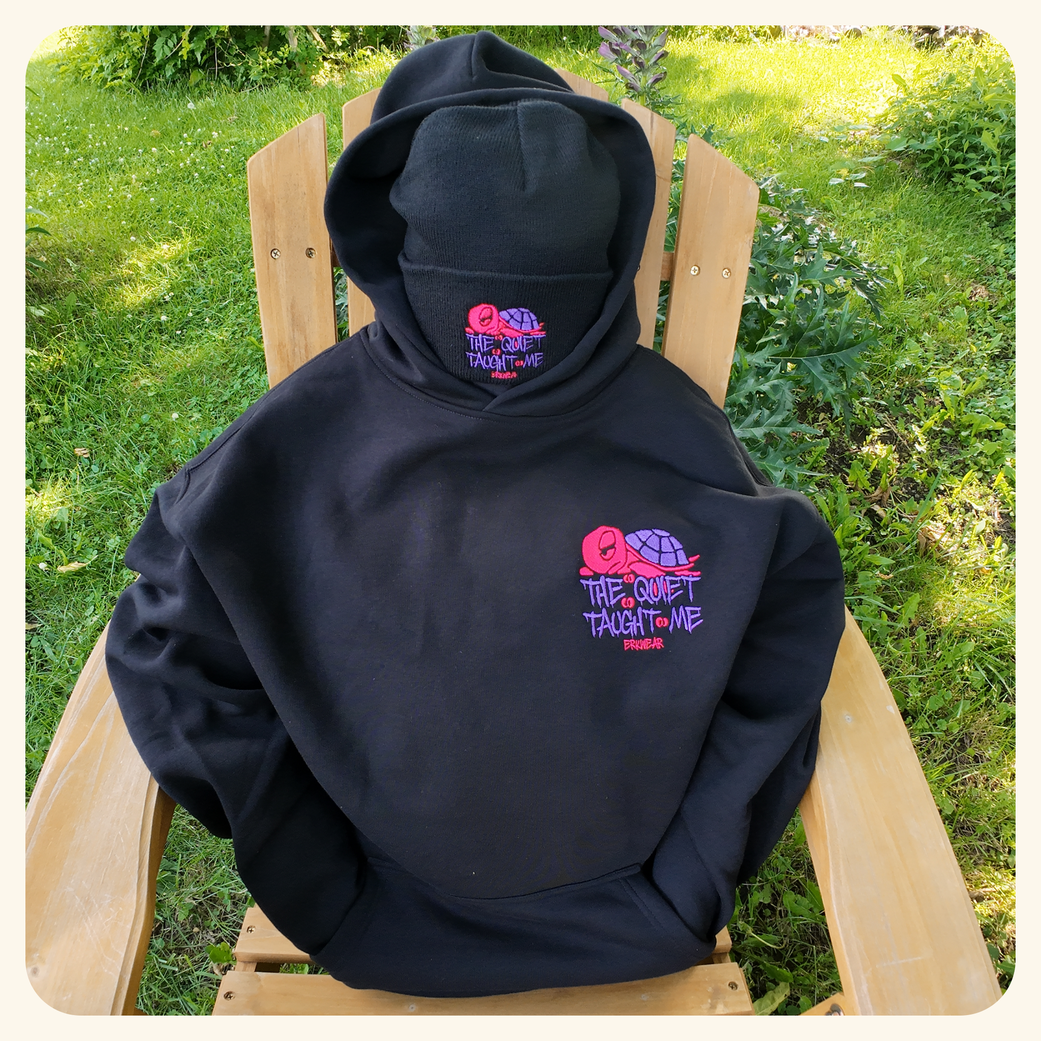 The Quiet Taught Me Wildberry - Campfire Hoodie - Black